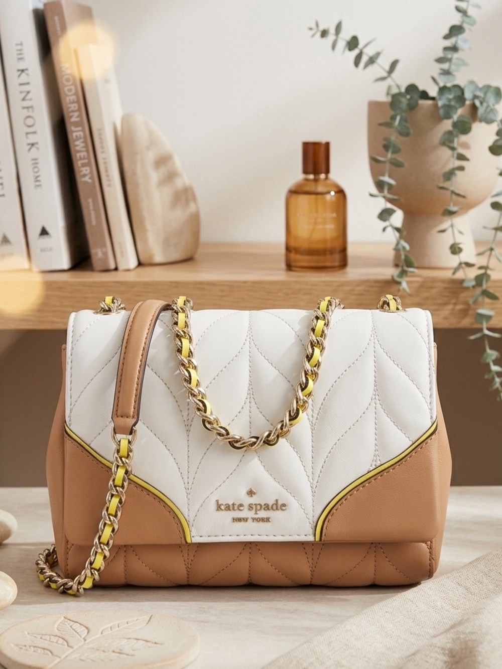 Kate Spade New York Briar Lane Quilted Mini Emelyn- color block/ chain